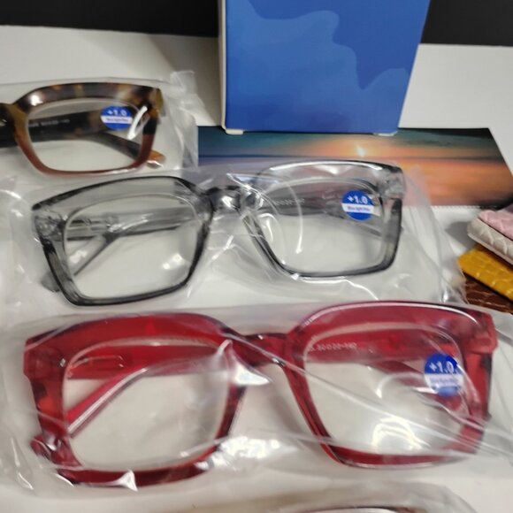 +1.0 Miyya Stylish Blue Light Reading Glasses for Women 6 Pack - Picture 4 of 13